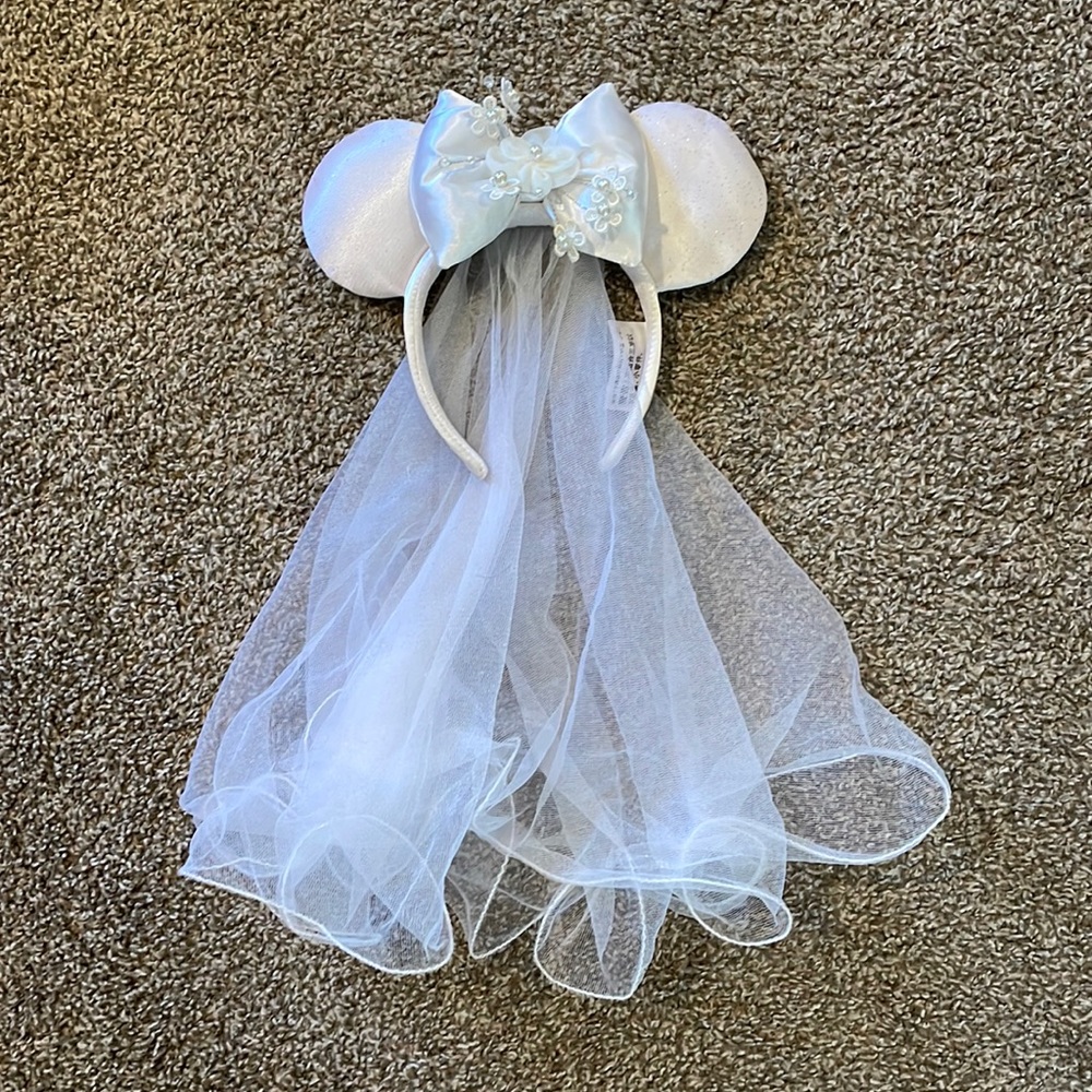 Authentic Disney Bride Wedding Minnie Ear Headband